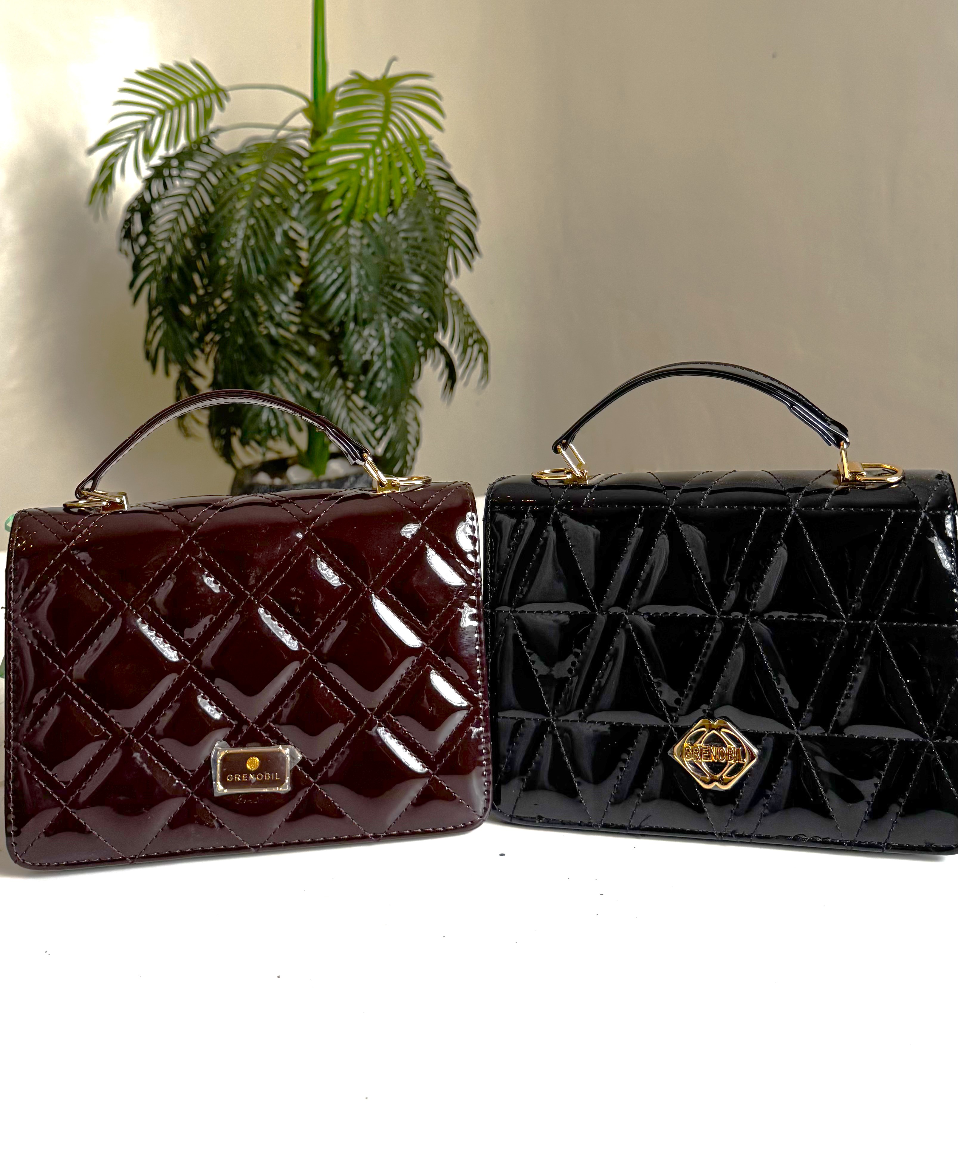 Grenobil Quilted Patent Handbag