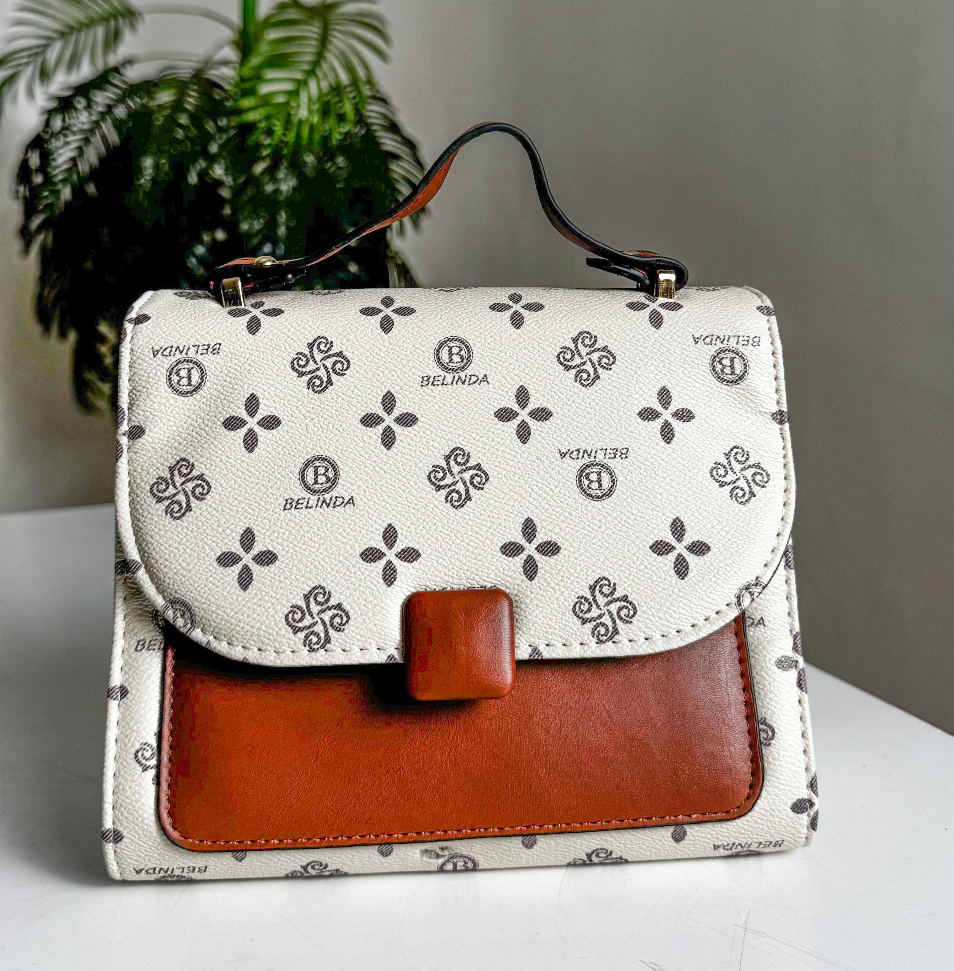 Belinda Monogram Top-Handle Bag