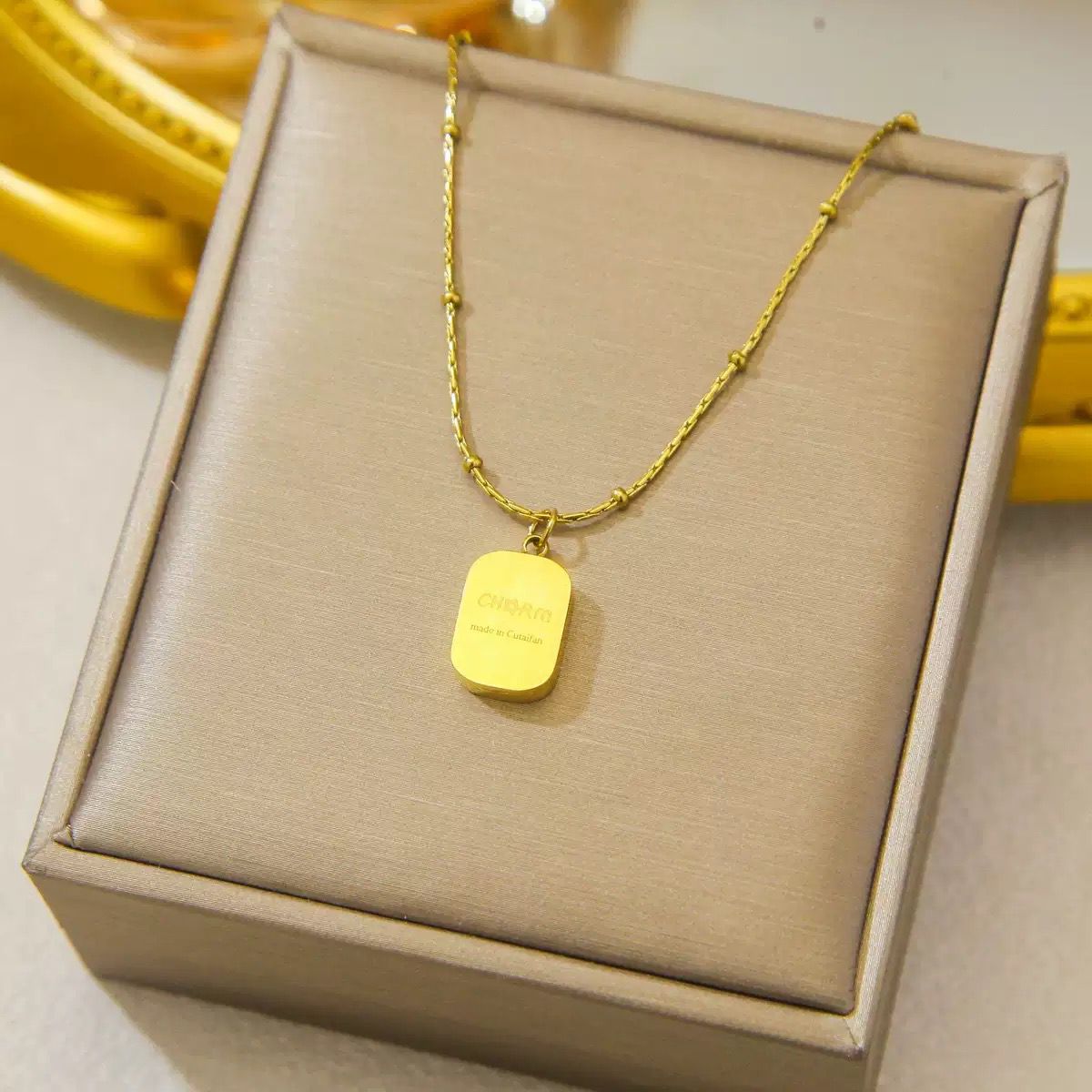 Gold Tablet Necklace