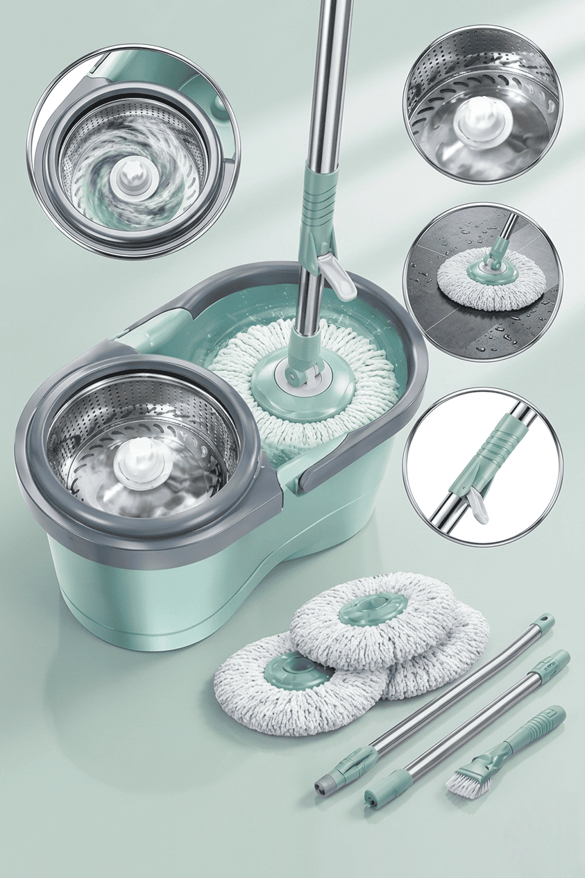 360° Stainless Steel Spin Mop